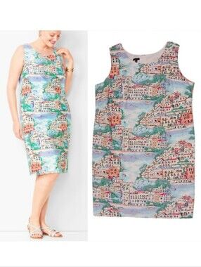 Talbots Scenic Village Shift Dress Cotton Classic